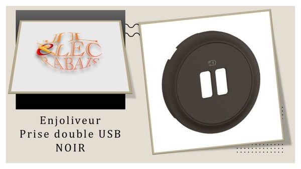 Enjoliveur " prise double USB NOIR " Legrand Céliane
