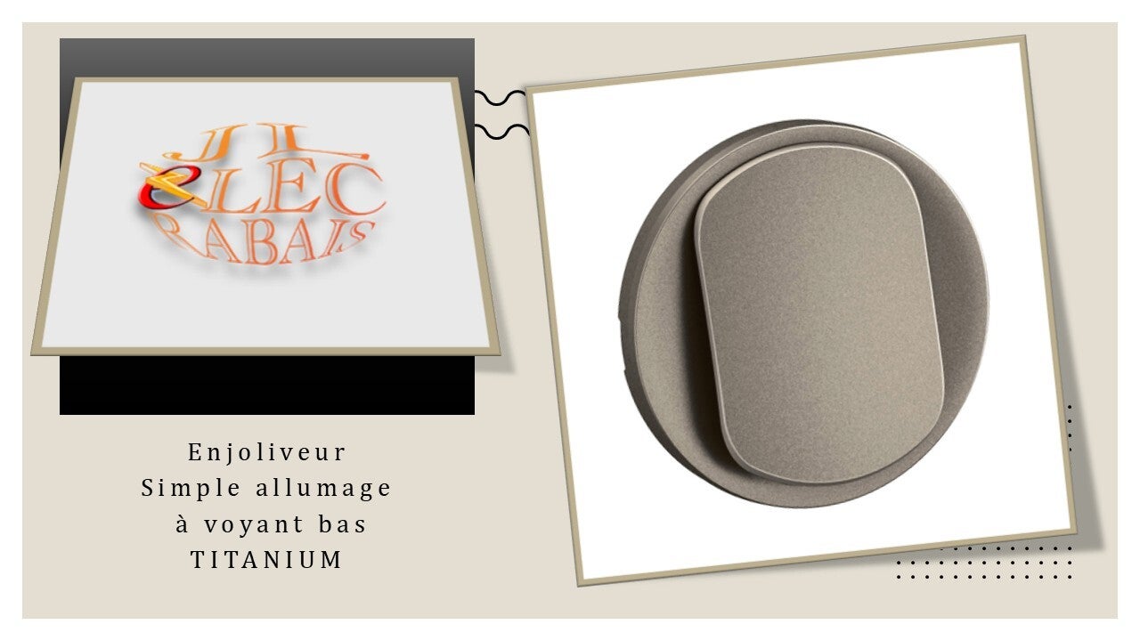 Enjoliveur " simple allumage à voyant (emplacement bas) TITANIUM " Legrand Céliane (nouveau modèle)