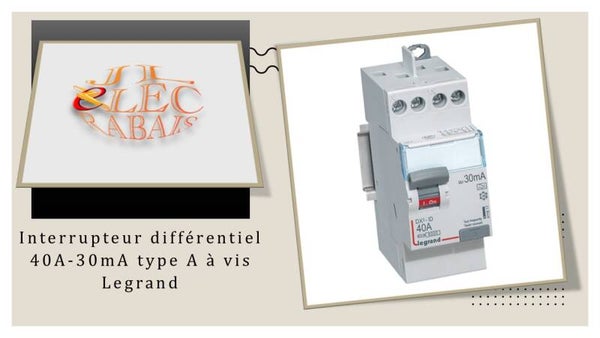 Interrupteur différentiel 40A-30mA type A à vis Legrand