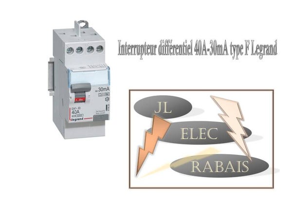 Interrupteur différentiel 40A-30mA type F à vis Legrand
