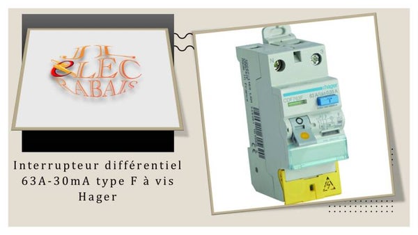 Interrupteur différentiel 63A-30mA type F à vis Hager