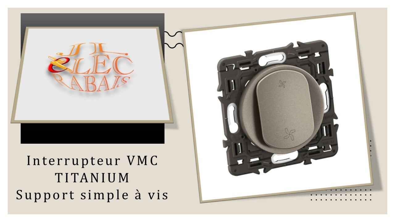 Interrupteur VMC (enjoliveur titanium) - support simple à vis