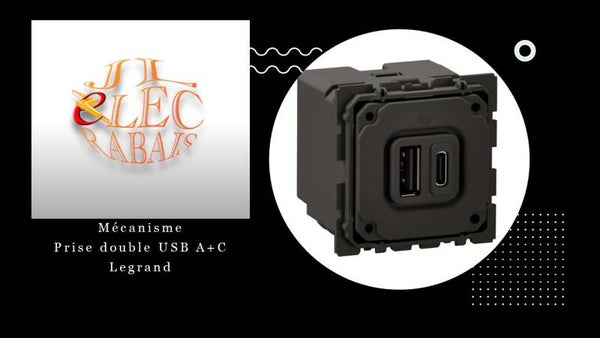 Mécanisme " prise double USB-A+C " Legrand Céliane