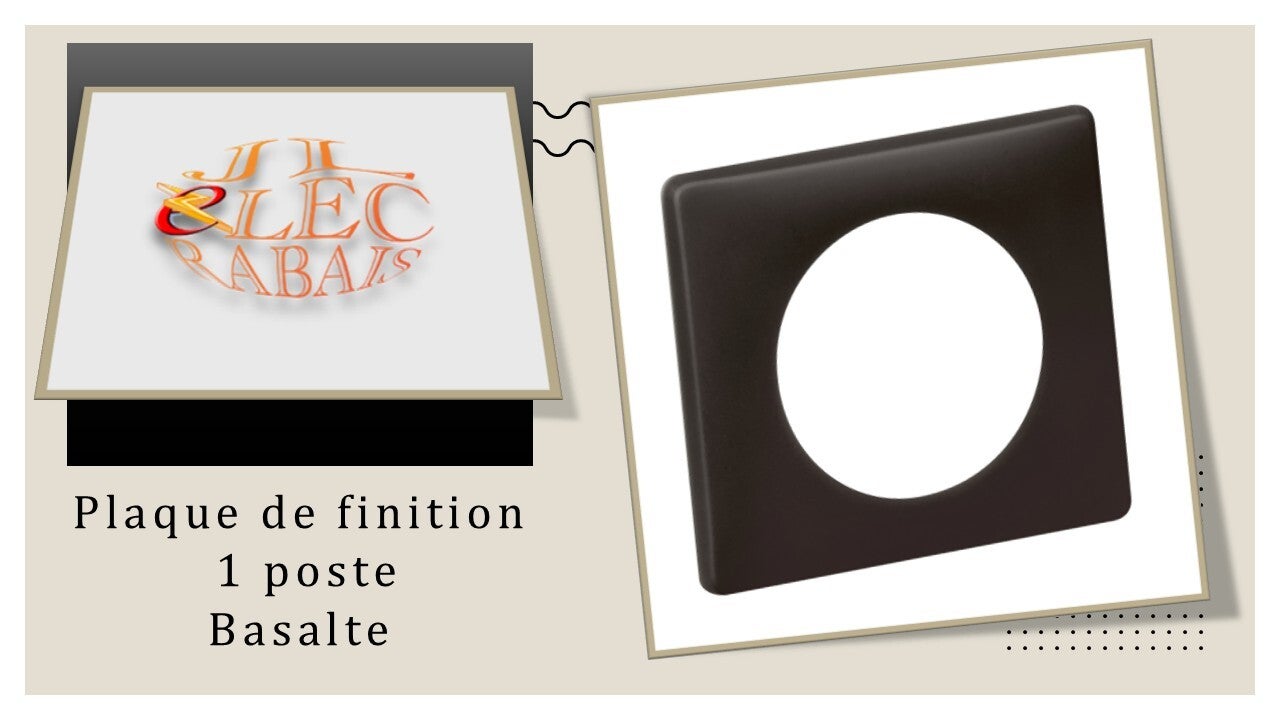 Plaque de finition " 1 poste BASALTE " Legrand Céliane