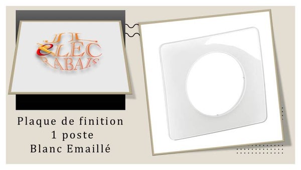 Plaque de finition " 1 poste BLANC EMAILLE " Legrand Céliane