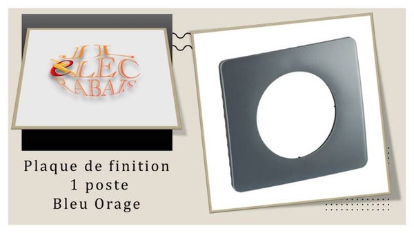 Plaque de finition " 1 poste BLEU ORAGE " Legrand Céliane