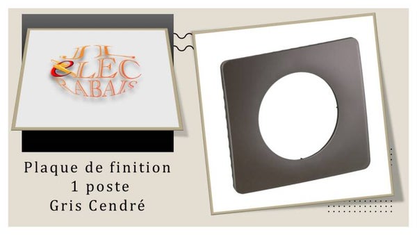 Plaque de finition " 1 poste GRIS CENDRE " Legrand Céliane
