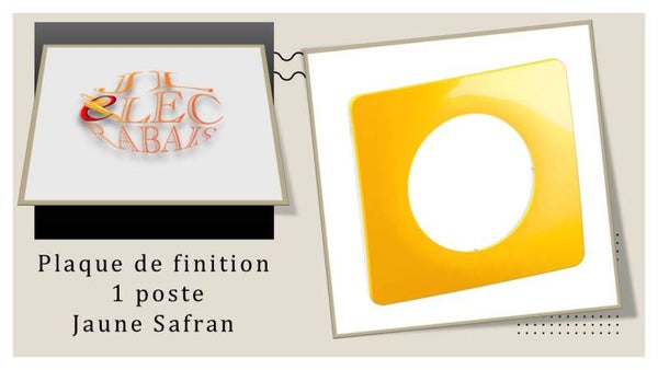 Plaque de finition " 1 poste JAUNE SAFRAN " Legrand Céliane