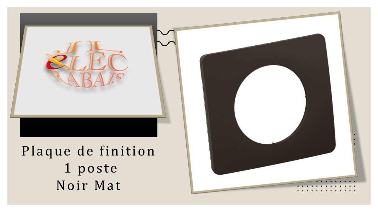 Plaque de finition " 1 poste NOIR MAT " Legrand Céliane