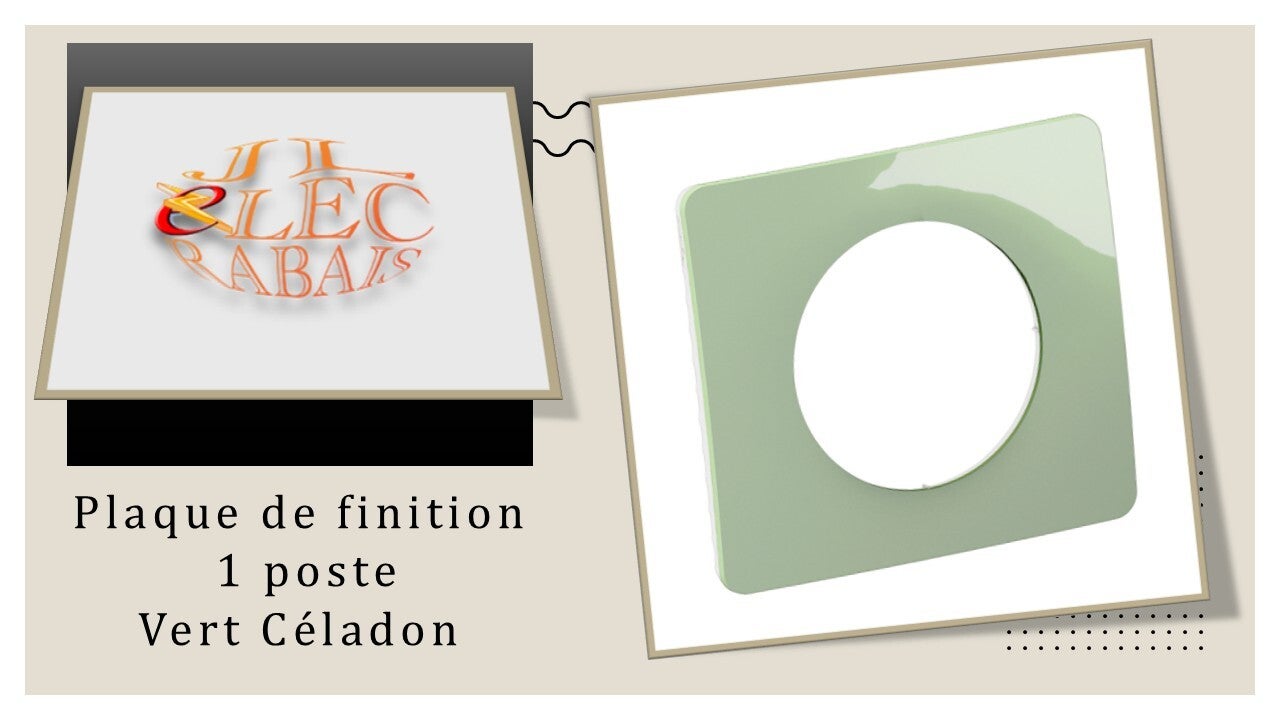 Plaque de finition " 1 poste VERT CELADON " Legrand Céliane