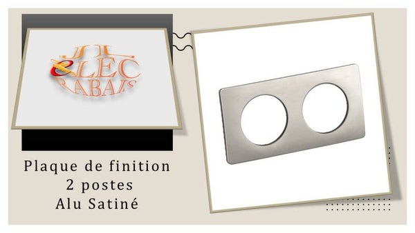 Plaque de finition " 2 postes ALU SATINE " Legrand Céliane