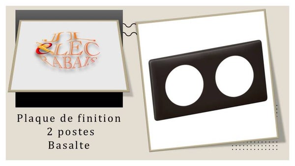 Plaque de finition " 2 postes BASALTE " Legrand Céliane