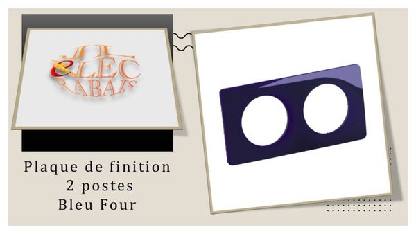 Plaque de finition " 2 postes BLEU FOUR " Legrand Céliane
