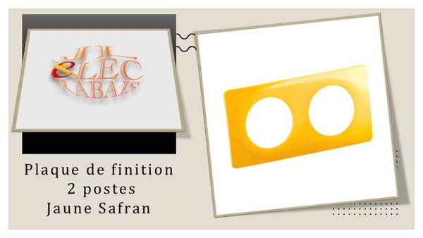 Plaque de finition " 2 postes JAUNE SAFRAN " Legrand Céliane