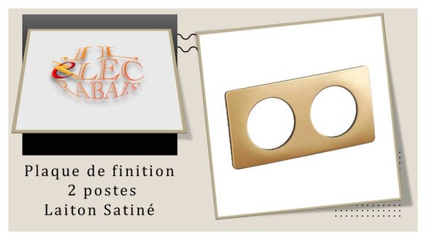 Plaque de finition " 2 postes LAITON SATINE " Legrand Céliane