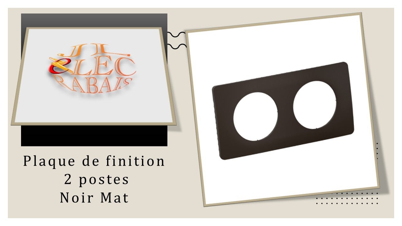 Plaque de finition " 2 postes NOIR MAT " Legrand Céliane