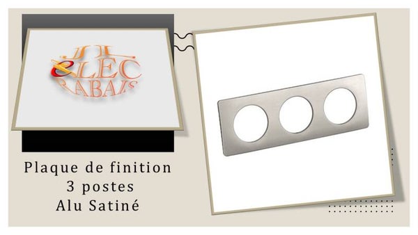 Plaque de finition " 3 postes ALU SATINE " Legrand Céliane