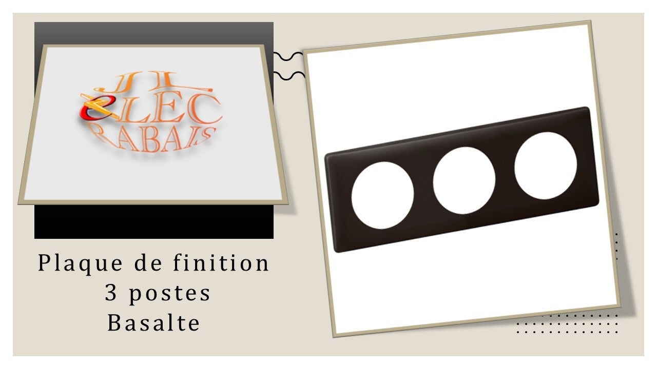 Plaque de finition " 3 postes BASALTE " Legrand Céliane