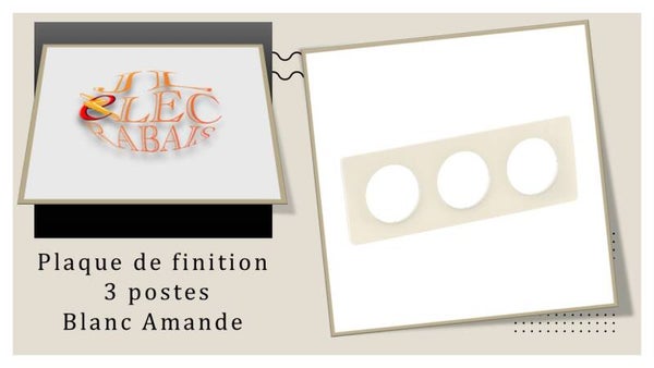 Plaque de finition " 3 postes BLANC AMANDE " Legrand Céliane
