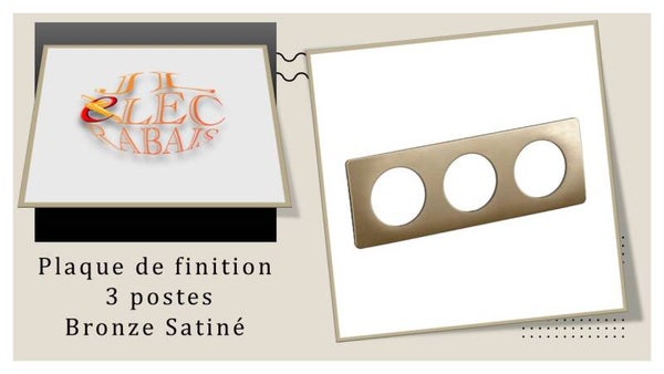 Plaque de finition " 3 postes BRONZE SATINE " Legrand Céliane