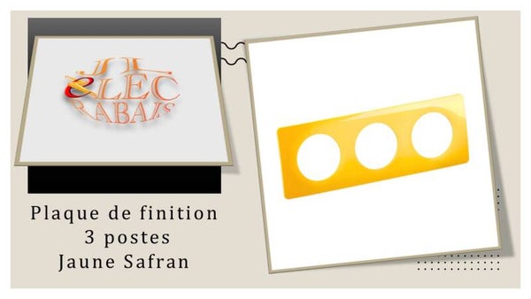 Plaque de finition " 3 postes JAUNE SAFRAN " Legrand Céliane