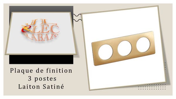 Plaque de finition " 3 postes LAITON SATINE " Legrand Céliane