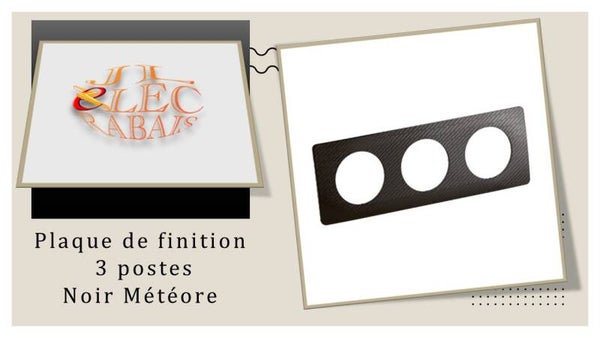 Plaque de finition " 3 postes NOIR METEORE " Legrand Céliane