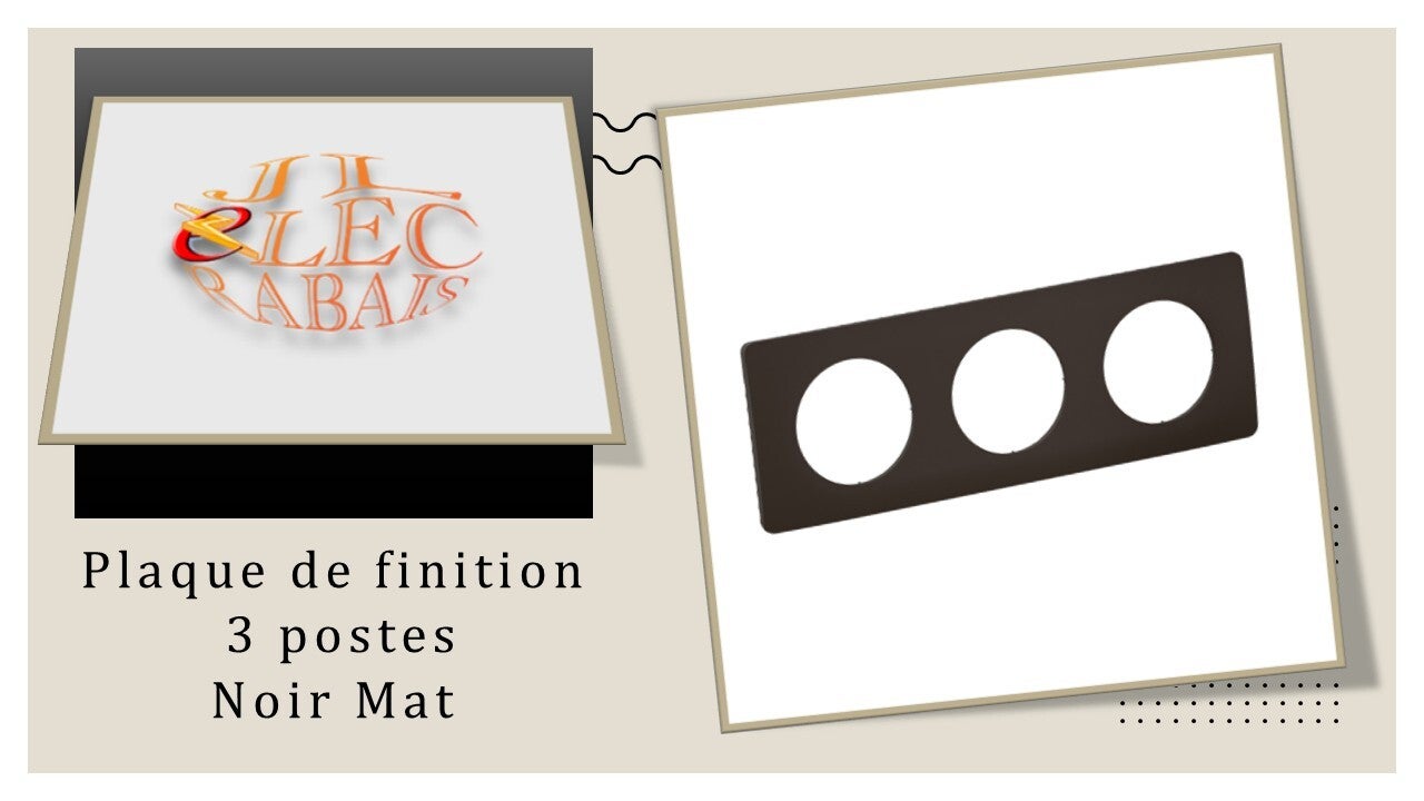 Plaque de finition " 3 postes NOIR MAT " Legrand Céliane