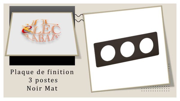Plaque de finition " 3 postes NOIR MAT " Legrand Céliane