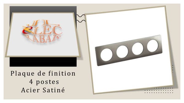 Plaque de finition " 4 postes ACIER SATINE " Legrand Céliane