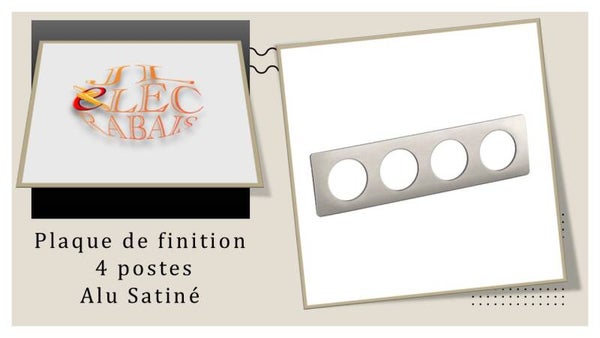 Plaque de finition " 4 postes ALU SATINE " Legrand Céliane