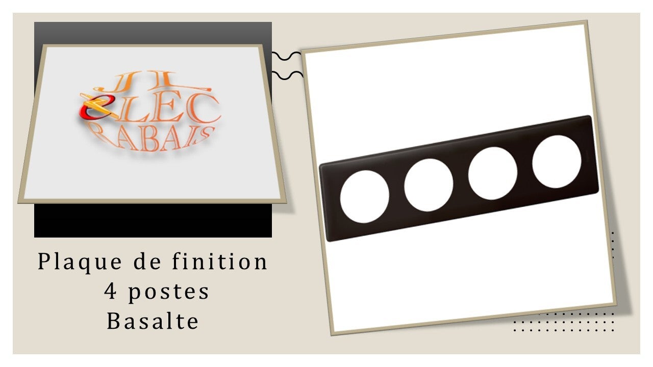Plaque de finition " 4 postes BASALTE " Legrand Céliane