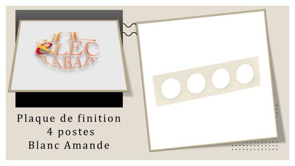 Plaque de finition " 4 postes BLANC AMANDE " Legrand Céliane