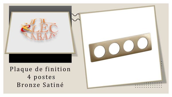 Plaque de finition " 4 postes BRONZE SATINE " Legrand Céliane