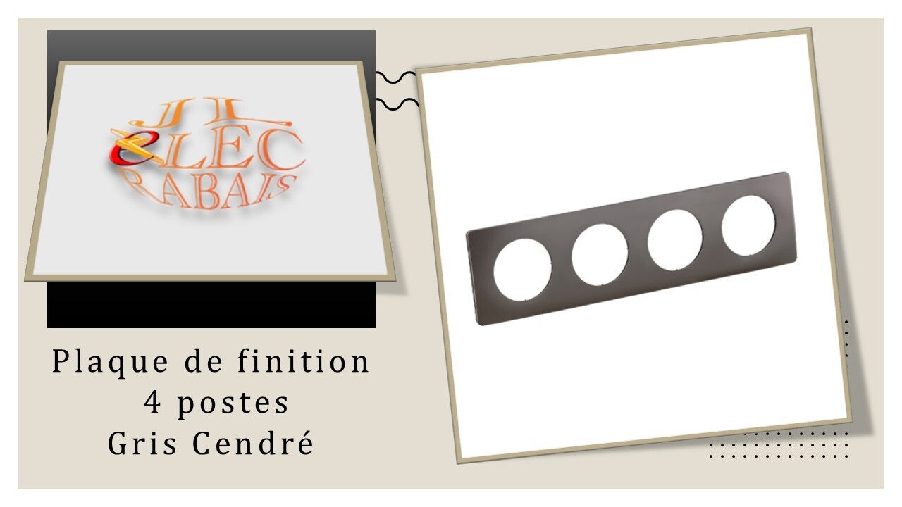 Plaque de finition " 4 postes GRIS CENDRE " Legrand Céliane