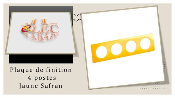 Plaque de finition " 4 postes JAUNE SAFRAN " Legrand Céliane