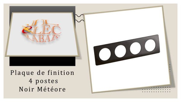 Plaque de finition " 4 postes NOIR METEORE " Legrand Céliane