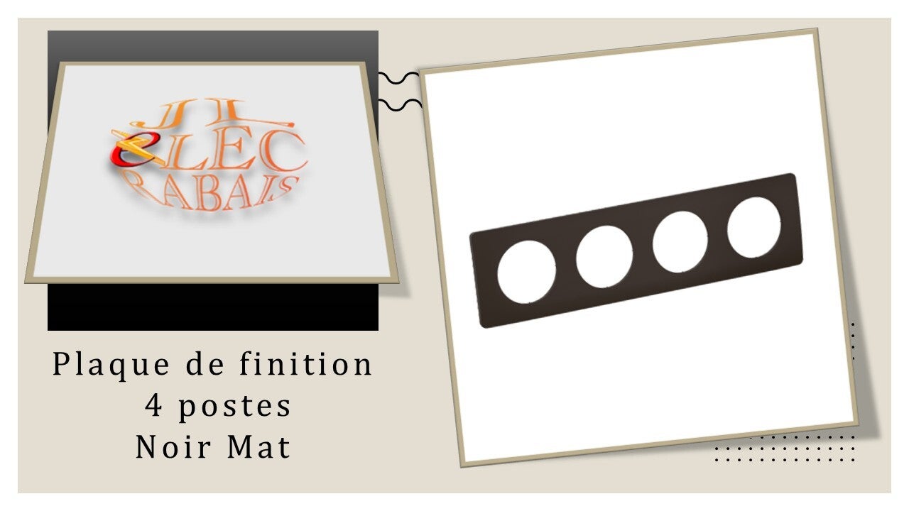 Plaque de finition " 4 postes NOIR MAT " Legrand Céliane