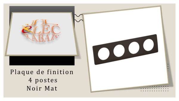 Plaque de finition " 4 postes NOIR MAT " Legrand Céliane