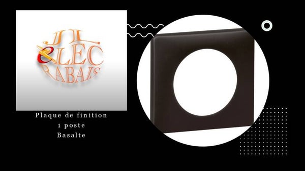 Plaque de finition " 1 poste BASALTE " Legrand Céliane