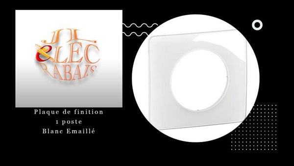 Plaque de finition " 1 poste BLANC EMAILLE " Legrand Céliane