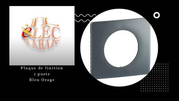 Plaque de finition " 1 poste BLEU ORAGE " Legrand Céliane