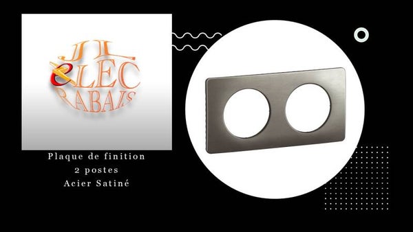 Plaque de finition " 2 postes ACIER SATINE " Legrand Céliane