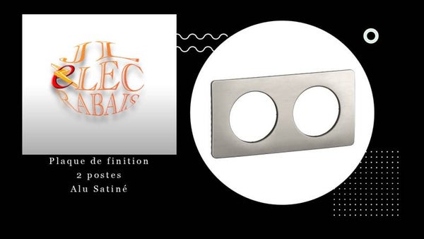 Plaque de finition " 2 postes ALU SATINE " Legrand Céliane