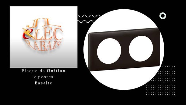 Plaque de finition " 2 postes BASALTE " Legrand Céliane