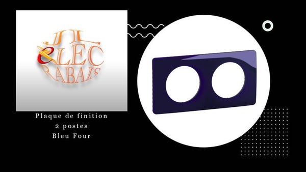 Plaque de finition " 2 postes BLEU FOUR " Legrand Céliane