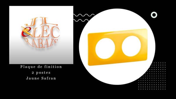 Plaque de finition " 2 postes JAUNE SAFRAN " Legrand Céliane