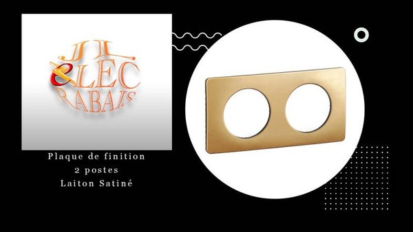 Plaque de finition " 2 postes LAITON SATINE " Legrand Céliane