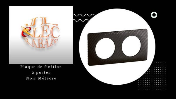 Plaque de finition " 2 postes NOIR METEORE " Legrand Céliane (nouveau modèle)