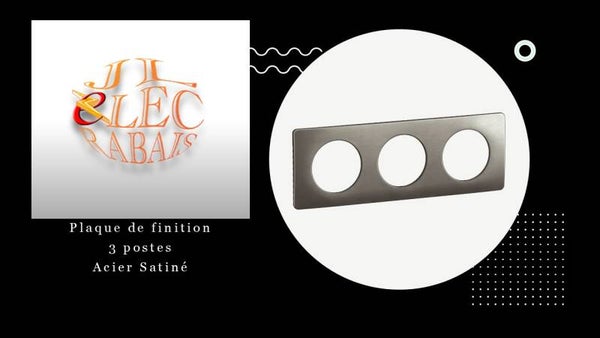Plaque de finition " 3 postes ACIER SATINE " Legrand Céliane